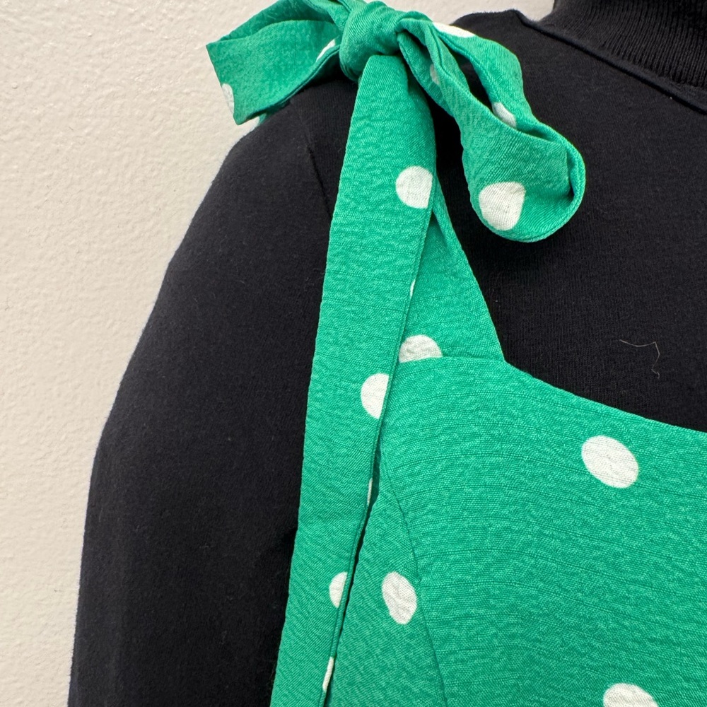 Polka Dot Tie-Strap Camisole in Green - Picture 2 of 13
